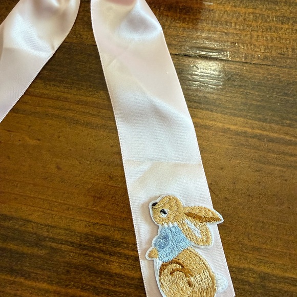 Pink and Blue Bunny Embroidered Hair Bows - Picture 6 of 8